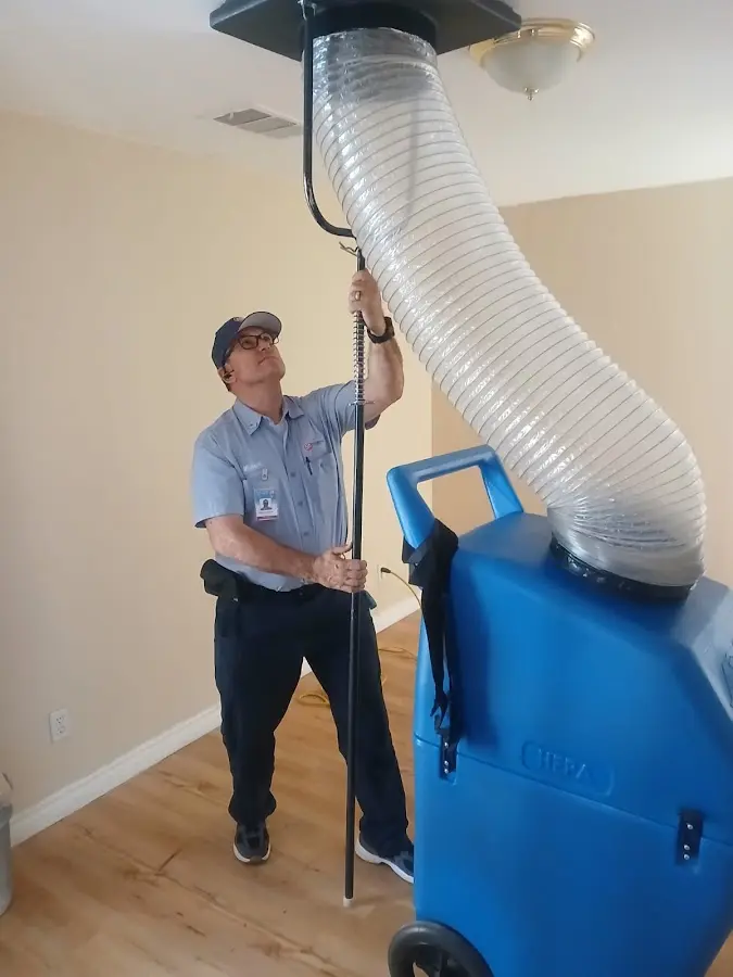 Mini Split Installation technician using HEPA equipment in Rhinelander